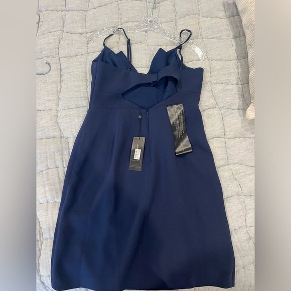 BCBGMaxAzria Blue Asymmetrical Sheath Cocktail Dress - Picture 4 of 4
